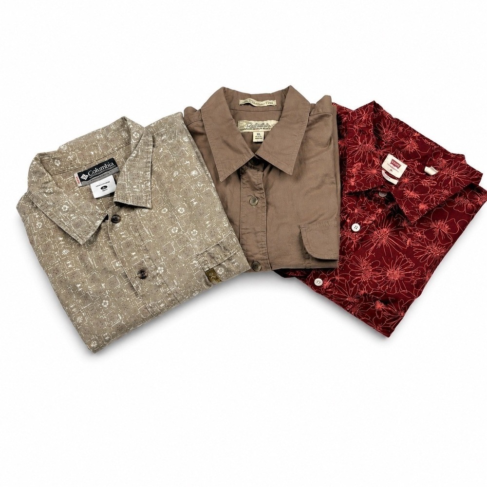 Columbia Cabela's Levi's Button up Shirt Bundle Mens XL Multi Excellent 3pk